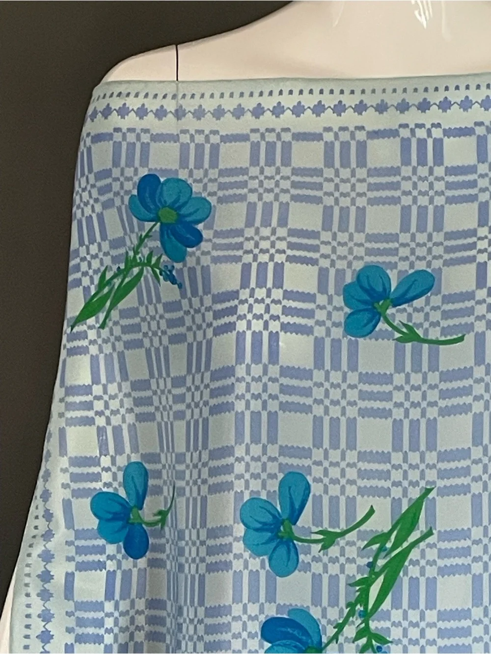 Vintage Adolfo Silk Scarf Delightful Florals 22 In Mint Condition